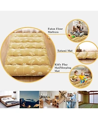 Caromio Futon Mattress Twin Size, Floral Print Floor Mattress Pad Portable Dorm Sleeping Pad, 39"x 80"