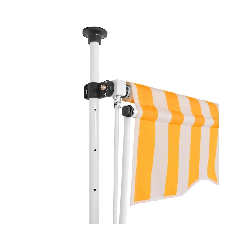 Manual Retractable Awning 59" Orange and White Stripes