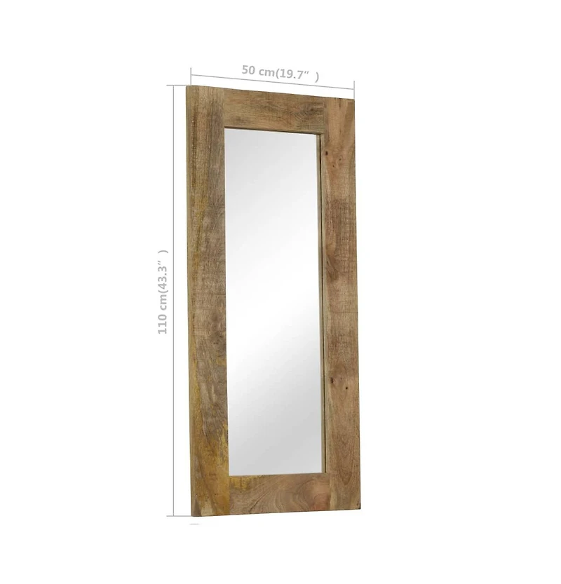 vidaXL Mirror Solid Mango Wood 19.7"x43.3"