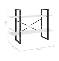 2-Tier Book Cabinet White 39.4"x11.8"x27.6" Engineered Wood