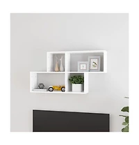 vidaXL Wall Shelf White 39.4"x7.1"x20.9" Engineered Wood