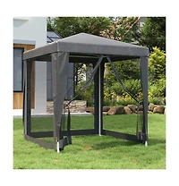 Party Tent with 4 Mesh Sidewalls Anthracite 6.6'x6.6' Hdpe