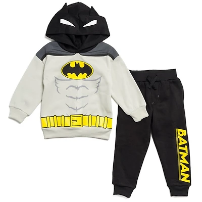 Dc Comics Toddler Boys Justice League Superman Batman Fleece Pullover Hoodie and Pants Outfit Set to