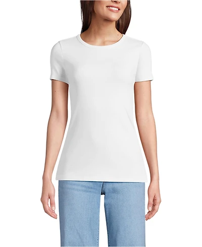 Lands' End Women's Tall Micro Rib T-Shirt