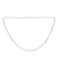 Bling Jewelry Solid Strong Medium Size Sterling Silver Flat 4mm Figaro Link Chain Necklace Inch