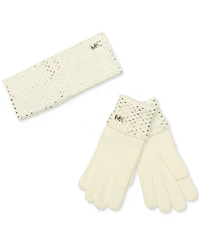 Michael Michael Kors Women's Studded Gloves & Headband Boxed Gift Set