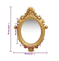 vidaXL Wall Mirror Castle Style 22"x29.9" Gold