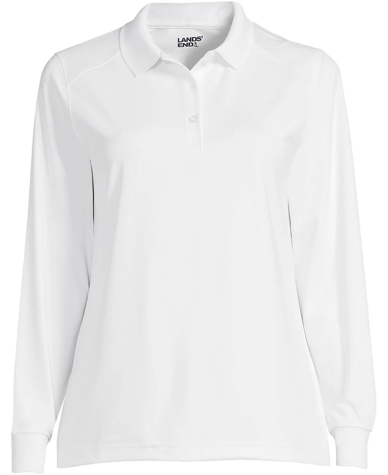 Lands' End School Uniform Women's Long Sleeve Rapid Dry Polo Shirt
