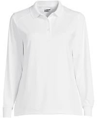 Lands' End School Uniform Women's Long Sleeve Rapid Dry Polo Shirt