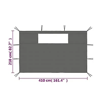 vidaXL Gazebo Sidewalls with Windows 2 pcs Anthracite