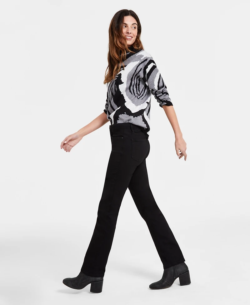 Jones New York Women's Lexington Mid Rise Straight Leg Denim Jeans