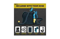 Kotto 25' Expandable Water Garden Hose: 10 Spray Nozzles, Solid Brass Connector, Leak-Proof Design