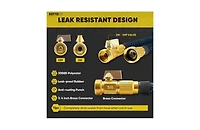 Kotto 50' Expandable Water Garden Hose: 10 Spray Nozzles, Solid Brass Connector, Leak-Proof Design