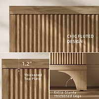 Sugift 48 Inch Farmhouse Console Table with 2 Drawers and Open Storage Shelf for Hallway