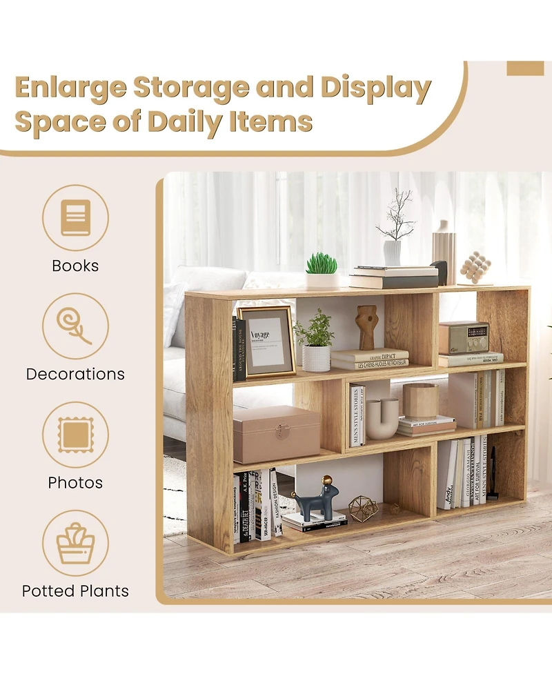 Sugift 2-Piece Separable Bookshelf Floor Standing Corner Display Storage