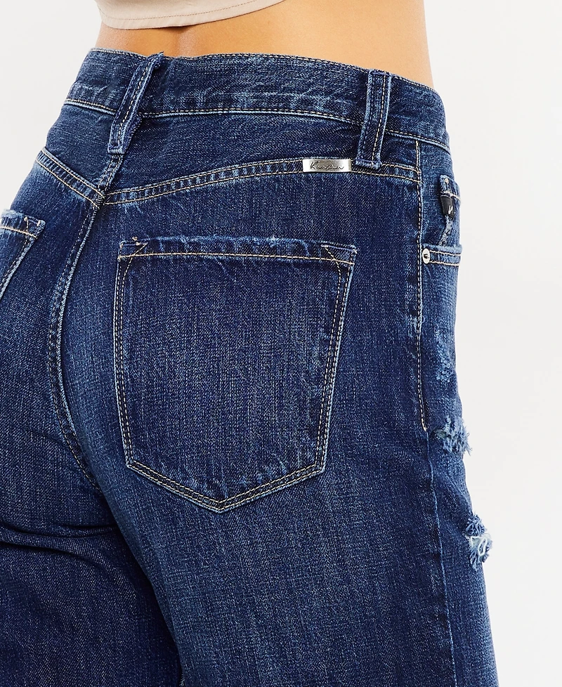 Kancan Women's Ultra High Rise 90's Boyfriend Jeans