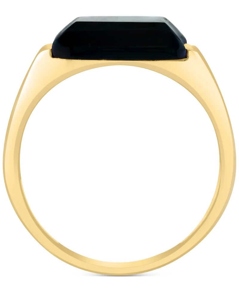 Effy Men's Onyx & Diamond Statement Ring (1/5 ct. t.w.) in 14k Gold