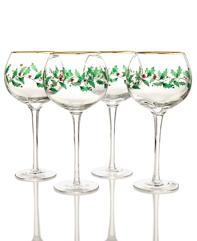 Lenox Holiday Wine Glasses, Set of 4