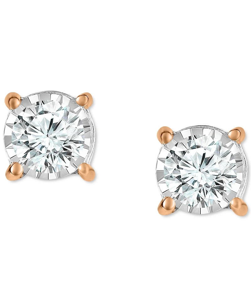 TruMiracle Diamond Side Halo Stud Earrings (5/8 ct. t.w.) 14k Gold