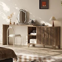 Console Table with Open Shelf Gold Metal Frame Living Room Hallway-White