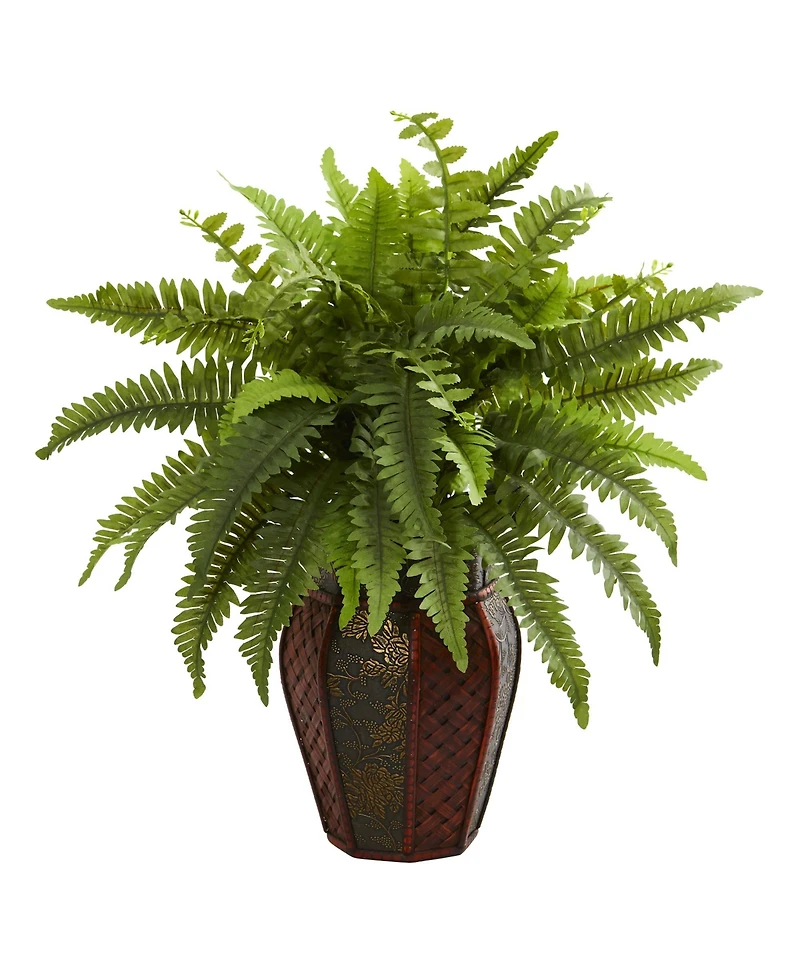 Slickblue Boston Fern Artificial Plant in Decorative Planter