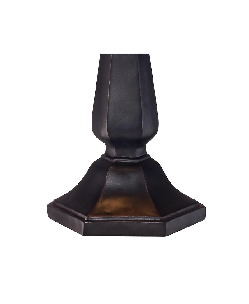 Robert Louis Tiffany Mission Table Lamp 25" High Bronze Octagonal Art Glass Shade for Living Room Family Bedroom Bedside Nightstand Office
