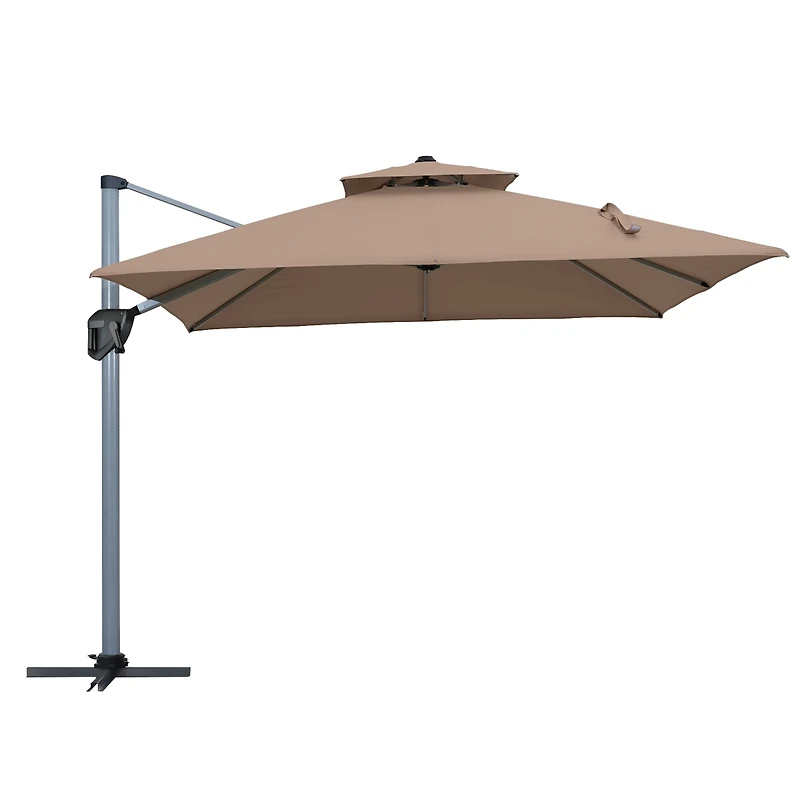 Casainc 11 Ft Square Double Top Patio Cantilever Umbrella