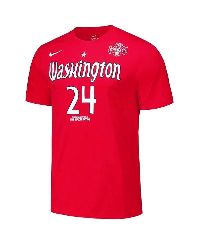 Nike Men's and Women's Aaliyah Edwards Red Washington Mystics 2024 Wnba Draft Explorer Edition Name Number T-Shirt