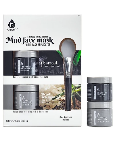 2 Pack Facial Therapy Mud Face Mask with Mask Applicator