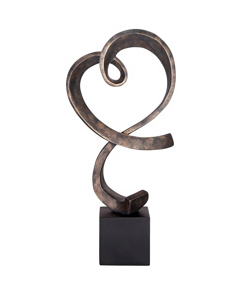 Studio 55D Swirling Heart 17 1/4" High Brushed Nickel Modern Sculpture