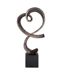 Studio 55D Swirling Heart 17 1/4" High Brushed Nickel Modern Sculpture