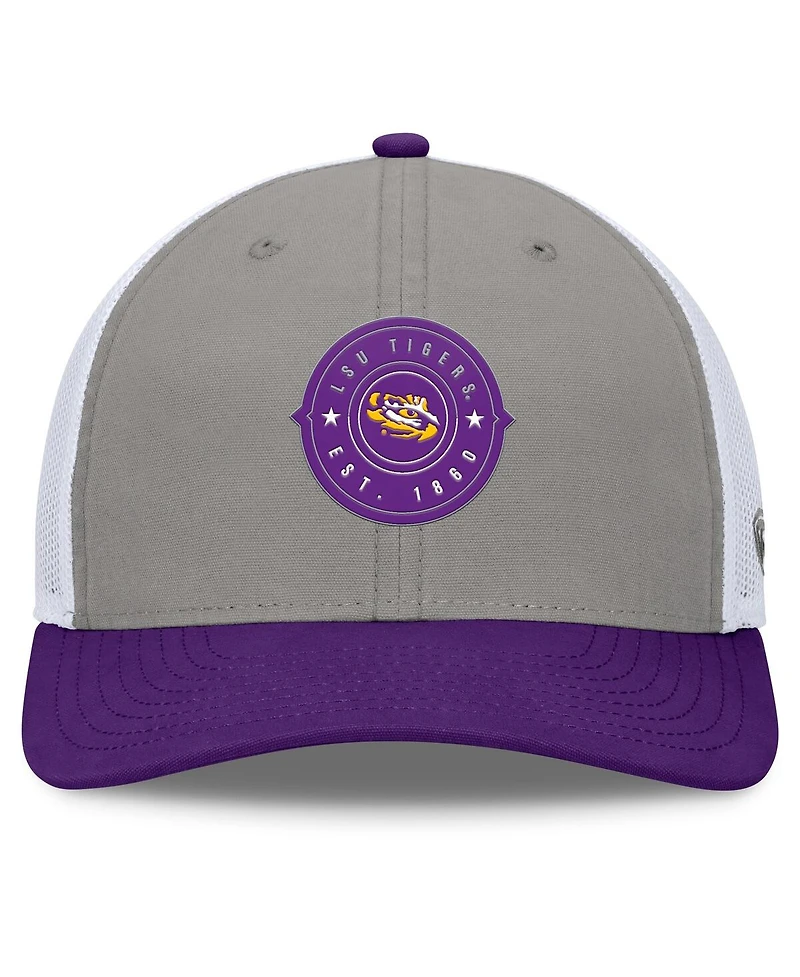 Top of the World Men's Gray/Purple Lsu Tigers Rob Trucker Adjustable Hat