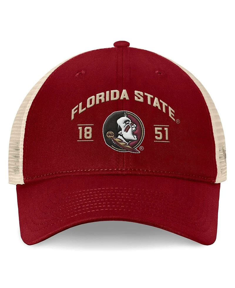 Top of the World Men's Garnet Florida State Seminoles Heritage Waylon Trucker Adjustable Hat
