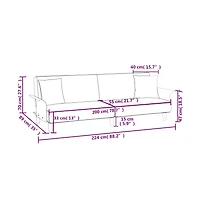 vidaXL Sofa Bed with Armrests Dark Gray Fabric