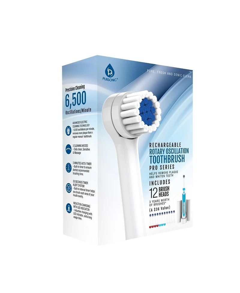 Pursonic Rechargeable Electric Rotary Oscillation Toothbrush Pro Series