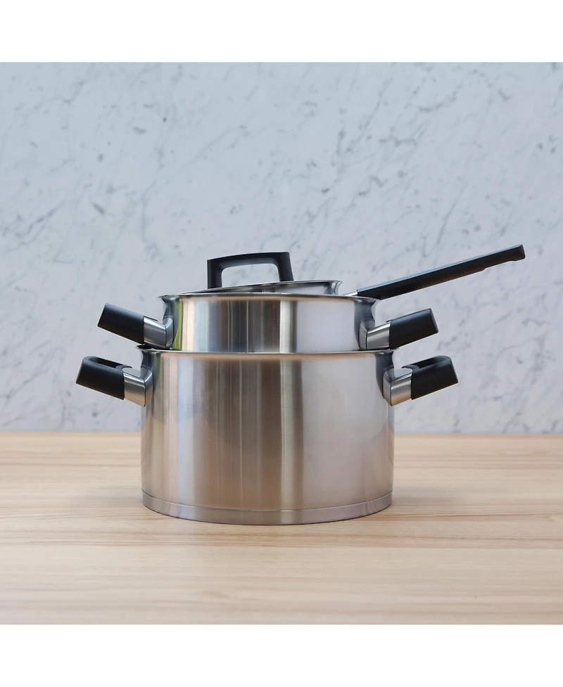 BergHOFF Ron 8" 18/10 Stainless Steel Covered Dutch Oven, 3.1 Qt