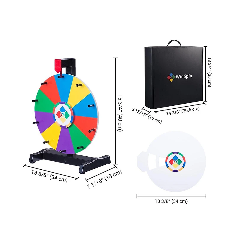 WinSpin 12" Spinning Wheel Math Game Kids Teaching Aid Elementary School Home