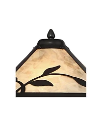 Franklin Iron Works Feuille Country Cottage Table Lamp 23 3/4" High Metal Openwork Leaf Mica Shade for Bedroom Living Room Bedside Nightstand Off
