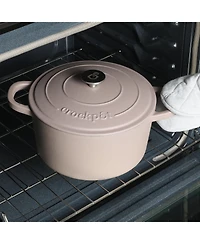 Crock Pot Artisan 7-Quart Round Dutch Oven - Matte Linen White W/ Gold Knob