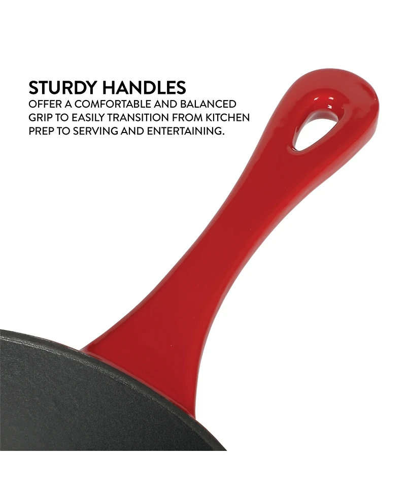 Crock-Pot 10 Inch Enamel Cast Iron Skillet - Gradient Red