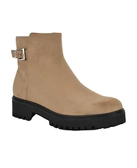 Calvin Klein Women's Kalonie Almond Toe Lug-Sole Casual Booties