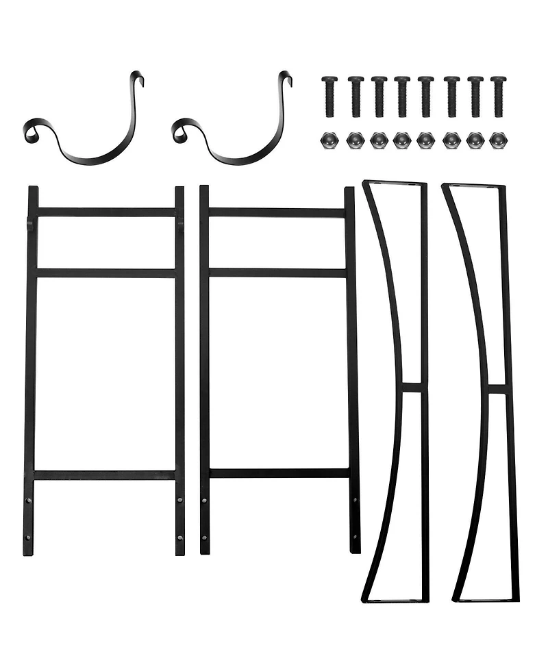 Givimo 33 Inch Firewood Rack with Removable Kindling Holder Steel Fireplace Wood