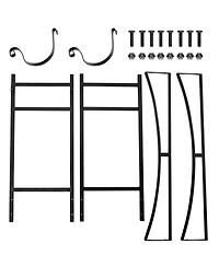 Givimo 33 Inch Firewood Rack with Removable Kindling Holder Steel Fireplace Wood