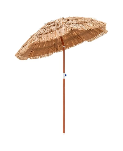 Givimo 6 Feet Thatched Patio Umbrella with Tilt Design and Carrying Bag