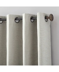 Textured Linen Blend Total Blackout Grommet Top Curtain