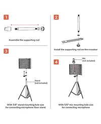 Yescom Studio Microphone Isolation Shield Acoustic Foam Panel Soundproof Filter Recording Panel