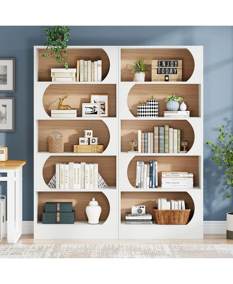 Tribesigns Modern 5-Tier Bookcase, 71-Inch Tall Freestanding Bookshelf with Storage Shelves, Large Open Bookcases Wood Display Shelving Unit