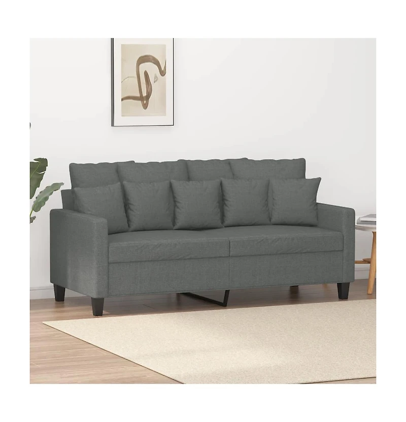 vidaXL 2-Seater Sofa Dark Gray 55.1" Fabric