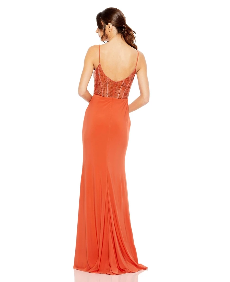 Mac Duggal Women's Sweetheart Mesh Embellished Gown