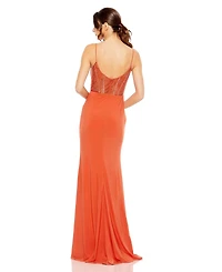Mac Duggal Women's Sweetheart Mesh Embellished Gown